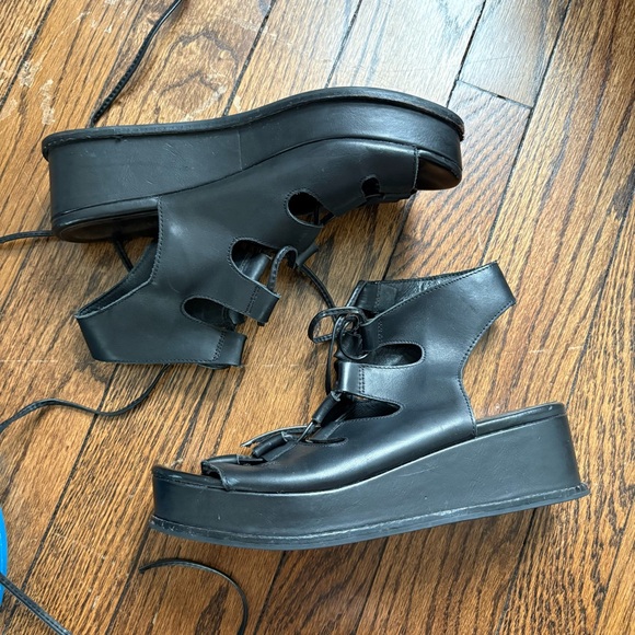 Black Platform Sandals - Picture 1 of 3
